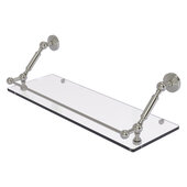  Waverly Place Collection 24'' Floating Glass Shelf with Gallery Rail in Satin Nickel, 24'' W x 8-5/8'' D x 7-5/16'' H
