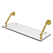  Waverly Place Collection 24'' Floating Glass Shelf in Polished Brass, 24'' W x 8'' D x 7-5/16'' H
