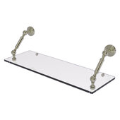  Waverly Place Collection 24'' Floating Glass Shelf in Polished Nickel, 24'' W x 8'' D x 7-5/16'' H