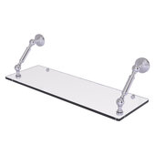  Waverly Place Collection 24'' Floating Glass Shelf in Satin Chrome, 24'' W x 8'' D x 7-5/16'' H