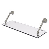  Waverly Place Collection 24'' Floating Glass Shelf in Satin Nickel, 24'' W x 8'' D x 7-5/16'' H