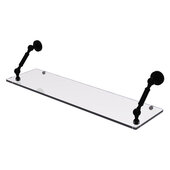  Waverly Place Collection 30'' Floating Glass Shelf in Matte Black, 30'' W x 8'' D x 7-5/16'' H