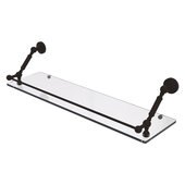  Waverly Place Collection 30'' Floating Glass Shelf with Gallery Rail in Oil Rubbed Bronze, 30'' W x 8-5/8'' D x 7-5/16'' H