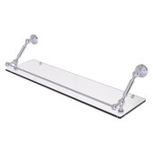  Waverly Place Collection 30'' Floating Glass Shelf with Gallery Rail in Polished Chrome, 30'' W x 8-5/8'' D x 7-5/16'' H