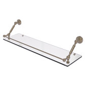  Waverly Place Collection 30'' Floating Glass Shelf with Gallery Rail in Antique Pewter, 30'' W x 8-5/8'' D x 7-5/16'' H