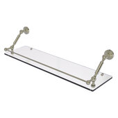  Waverly Place Collection 30'' Floating Glass Shelf with Gallery Rail in Polished Nickel, 30'' W x 8-5/8'' D x 7-5/16'' H