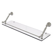  Waverly Place Collection 30'' Floating Glass Shelf with Gallery Rail in Satin Nickel, 30'' W x 8-5/8'' D x 7-5/16'' H