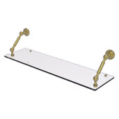  Waverly Place Collection 30'' Floating Glass Shelf in Satin Brass, 30'' W x 8'' D x 7-5/16'' H
