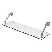  Waverly Place Collection 30'' Floating Glass Shelf in Satin Nickel, 30'' W x 8'' D x 7-5/16'' H