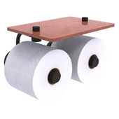  Waverly Place Collection 2-Roll Toilet Paper Holder with Wood Shelf in Oil Rubbed Bronze, 8-1/2'' W x 7-3/8'' D x 5'' H