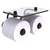 Waverly Place Collection 2-Roll Toilet Paper Holder with Glass Shelf in Oil Rubbed Bronze, 8-1/2'' W x 7-3/8'' D x 5'' H