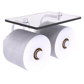  Waverly Place Collection 2-Roll Toilet Paper Holder with Glass Shelf in Polished Chrome, 8-1/2'' W x 7-3/8'' D x 5'' H