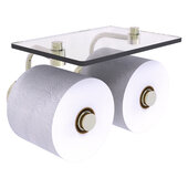  Waverly Place Collection 2-Roll Toilet Paper Holder with Glass Shelf in Polished Nickel, 8-1/2'' W x 7-3/8'' D x 5'' H