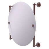  Waverly Place Collection Round Frameless Rail Mounted Mirror in Antique Copper, 22'' Diameter x 3-13/16'' D x 22'' H