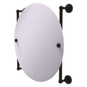  Waverly Place Collection Round Frameless Rail Mounted Mirror in Oil Rubbed Bronze, 22'' Diameter x 3-13/16'' D x 22'' H