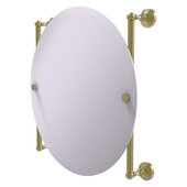  Waverly Place Collection Round Frameless Rail Mounted Mirror in Satin Brass, 22'' Diameter x 3-13/16'' D x 22'' H