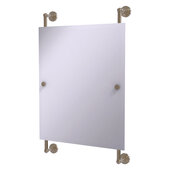  Waverly Place Collection Rectangular Frameless Rail Mounted Mirror in Antique Pewter, 21'' W x 3-11/16'' D x 33'' H