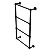  Waverly Place Collection 4-Tier 24'' Ladder Towel Bar with Grooved Detail in Matte Black, 24'' W x 5-5/16'' D x 34'' H
