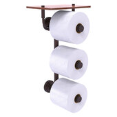  Waverly Place Collection 3-Roll Toilet Paper Holder with Wood Shelf in Antique Bronze, 8-1/2'' W x 7-13/16'' D x 15-5/8'' H