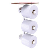  Waverly Place Collection 3-Roll Toilet Paper Holder with Wood Shelf in Satin Chrome, 8-1/2'' W x 7-13/16'' D x 15-5/8'' H
