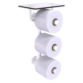  Waverly Place Collection 3-Roll Toilet Paper Holder with Glass Shelf in Satin Chrome, 8-1/2'' W x 7-13/16'' D x 15-5/8'' H