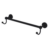  Waverly Place Collection 18'' Towel Bar with Integrated Hooks in Matte Black, 20-1/4'' W x 6'' D x 4-1/2'' H