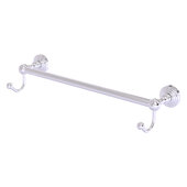  Waverly Place Collection 18'' Towel Bar with Integrated Hooks in Satin Chrome, 20-1/4'' W x 6'' D x 4-1/2'' H