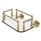  Waverly Place Collection Wall Mounted Glass Guest Towel Tray in Unlacquered Brass, 10-1/4'' W x 8'' D x 4-1/2'' H