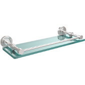  Waverly Place 16 Inch Tempered Glass Shelf with Gallery Rail, Polished Chrome