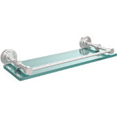  Waverly Place 16 Inch Tempered Glass Shelf with Gallery Rail, Satin Chrome