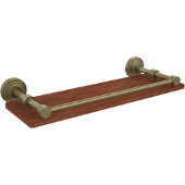  Waverly Place Collection 16 Inch Solid IPE Ironwood Shelf with Gallery Rail, Antique Brass