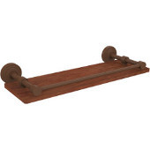  Waverly Place Collection 16 Inch Solid IPE Ironwood Shelf with Gallery Rail, Antique Bronze