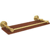  Waverly Place Collection 16 Inch Solid IPE Ironwood Shelf with Gallery Rail, Polished Brass