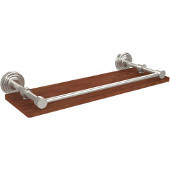  Waverly Place Collection 16 Inch Solid IPE Ironwood Shelf with Gallery Rail, Polished Nickel