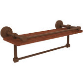  Waverly Place Collection 16 Inch IPE Ironwood Shelf with Gallery Rail and Towel Bar, Antique Bronze