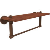  Waverly Place Collection 16 Inch Solid IPE Ironwood Shelf with Integrated Towel Bar, Antique Bronze