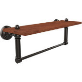  Waverly Place Collection 16 Inch Solid IPE Ironwood Shelf with Integrated Towel Bar, Oil Rubbed Bronze