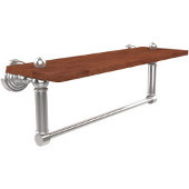  Waverly Place Collection 16 Inch Solid IPE Ironwood Shelf with Integrated Towel Bar, Polished Chrome