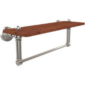  Waverly Place Collection 16 Inch Solid IPE Ironwood Shelf with Integrated Towel Bar, Satin Nickel