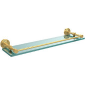  Waverly Place 22 Inch Tempered Glass Shelf with Gallery Rail, Polished Brass