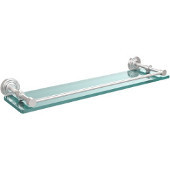  Waverly Place 22 Inch Tempered Glass Shelf with Gallery Rail, Satin Chrome