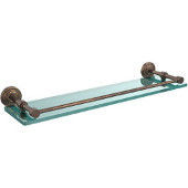  Waverly Place 22 Inch Tempered Glass Shelf with Gallery Rail, Venetian Bronze