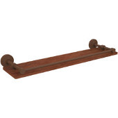  Waverly Place Collection 22 Inch Solid IPE Ironwood Shelf with Gallery Rail, Antique Bronze