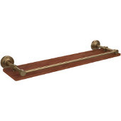  Waverly Place Collection 22 Inch Solid IPE Ironwood Shelf with Gallery Rail, Brushed Bronze