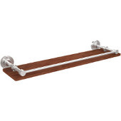  Waverly Place Collection 22 Inch Solid IPE Ironwood Shelf with Gallery Rail, Polished Chrome