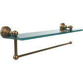  Waverly Place Collection Paper Towel Holder with 16 Inch Glass Shelf, Brushed Bronze