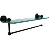  Waverly Place Collection Paper Towel Holder with 16 Inch Glass Shelf, Matte Black