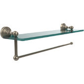  Waverly Place Collection Paper Towel Holder with 16 Inch Glass Shelf, Antique Pewter