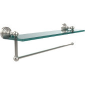  Waverly Place Collection Paper Towel Holder with 16 Inch Glass Shelf, Polished Nickel