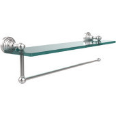  Waverly Place Collection Paper Towel Holder with 16 Inch Glass Shelf, Satin Chrome